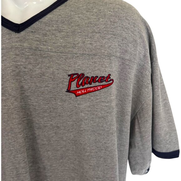 Vintage 90s Planet Hollywood New Orleans T-Shirt XL – Made in USA – V-Neck Ringe - Picture 1 of 11